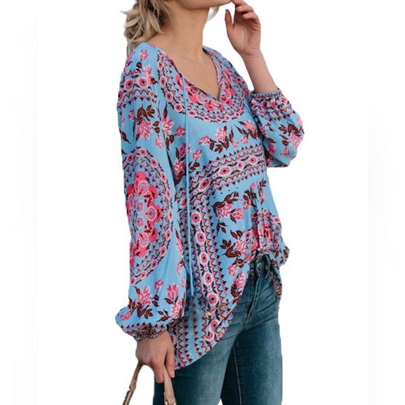 🌈🌺 NWOT Bohemian Blouse - Picture 4 of 12